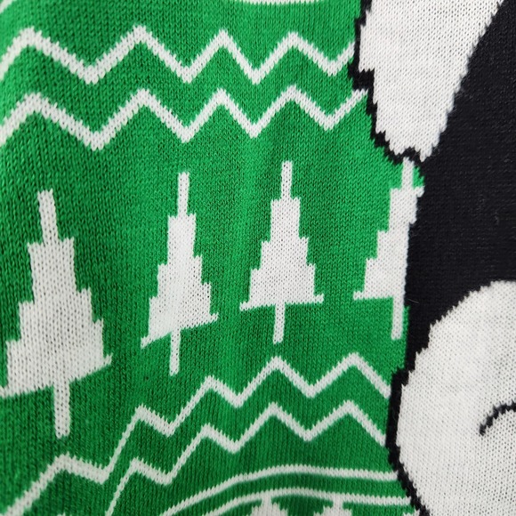 Mickey Mouse Holiday Christmas Sweater Size Medium Santa Hat Green w/ Trees - Picture 4 of 10